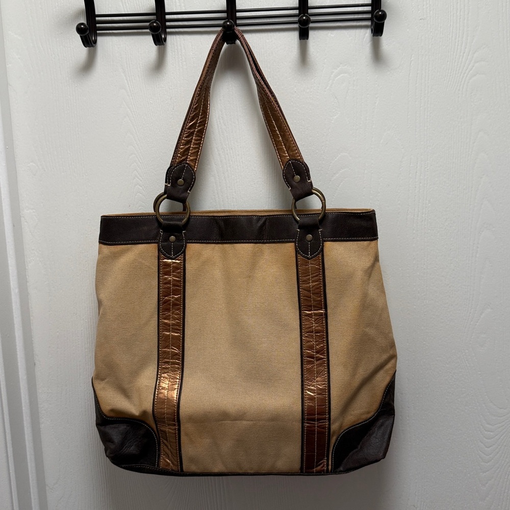Elvis Canvas Tote Bag - Brown and Gold - Picture 6 of 6
